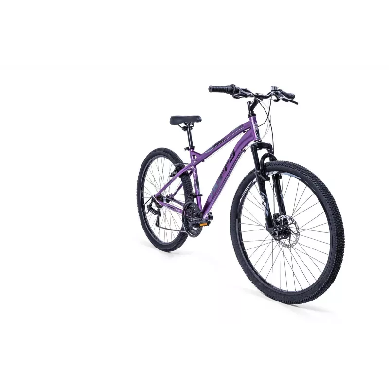 Bicicleta de montanha Huffy EXTENT 27.5 para jovens, roxa, 21 velocidades, hardtail, travões de disco