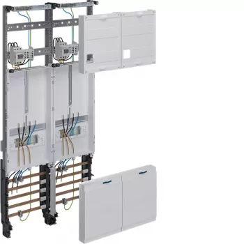 Quadro de contadores completo Hager ZK33X3T 1050mm 2 lugares de contador 2 campos de distribuição NRW SH MV N-Sachsen