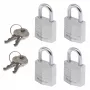 Master Lock 9120EURQNOPCC Cadeado de Aço Laminado Pack de 4 Chave Igual Largura do Corpo 20 mm