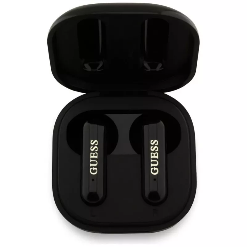 Guess 4G Metal Logo auriculares Bluetooth True Wireless Stereo com estojo de carregamento (preto)