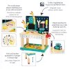 Janod Brico'Kids Robô Bancada de Trabalho Magnética de Madeira Brinquedo para Crianças a partir de 3 Anos - 40 Peças