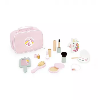 Janod Little Miss Unicorn Conjunto de Beleza de Faz de Conta com 10 Acessórios 3+