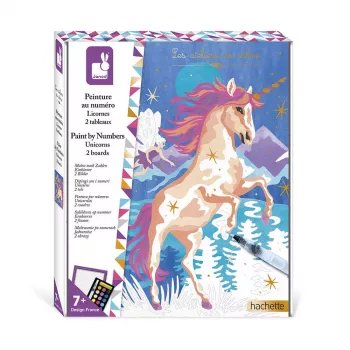 Janod Pintar por Números Conjunto Unicórnios 2 Quadros