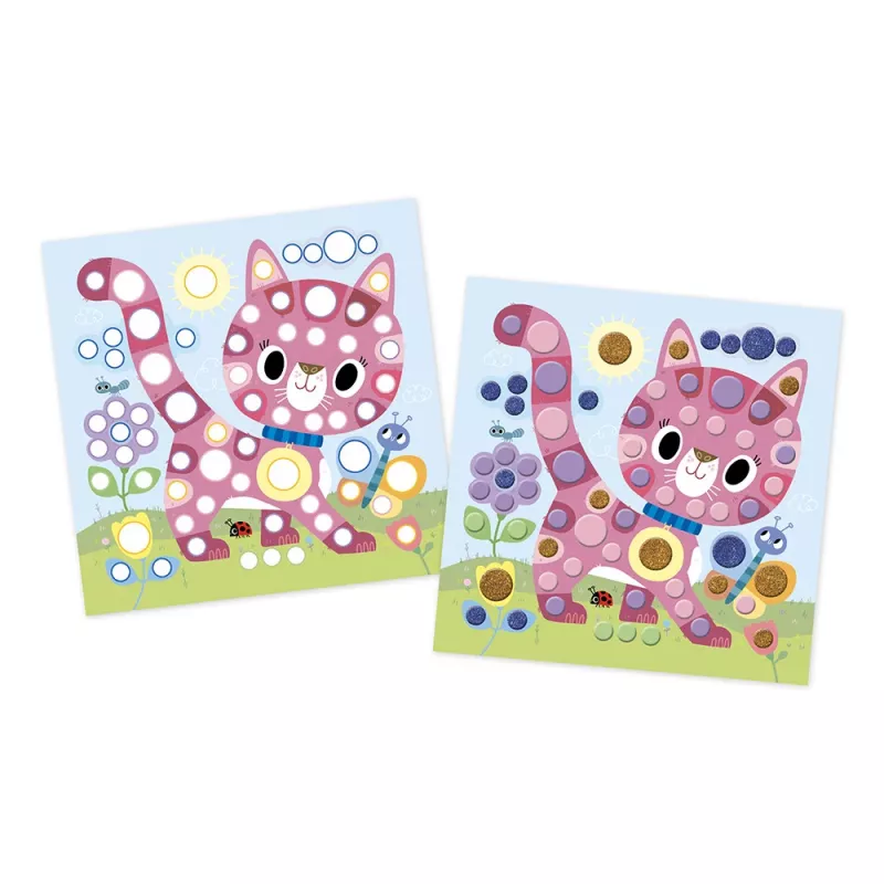Janod My Arts & Crafts 3+ Conjunto Criativo Mosaicos Redondos para Crianças de 3 Anos