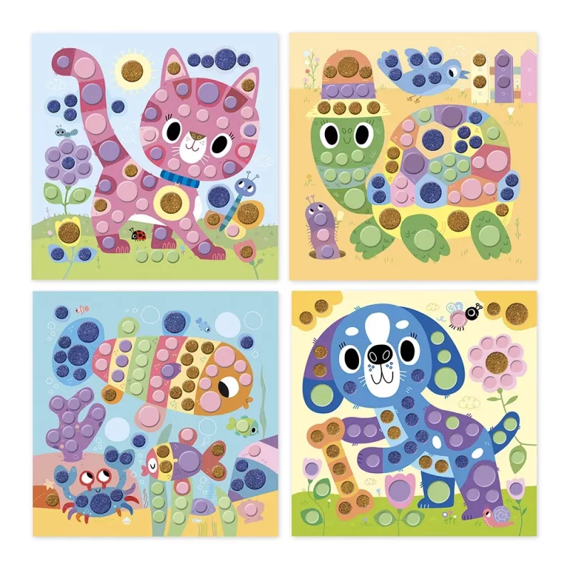 Janod My Arts & Crafts 3+ Conjunto Criativo Mosaicos Redondos para Crianças de 3 Anos