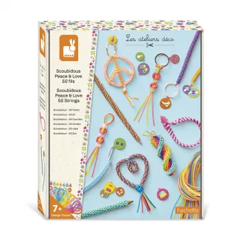 Janod Conjunto de Bricolage Criativo Scoubidou Filofun Ornamentos 7+