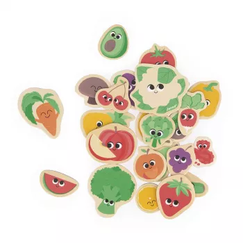 Janod Ímanes de Frutas e Legumes, Conjunto de 24 Peças