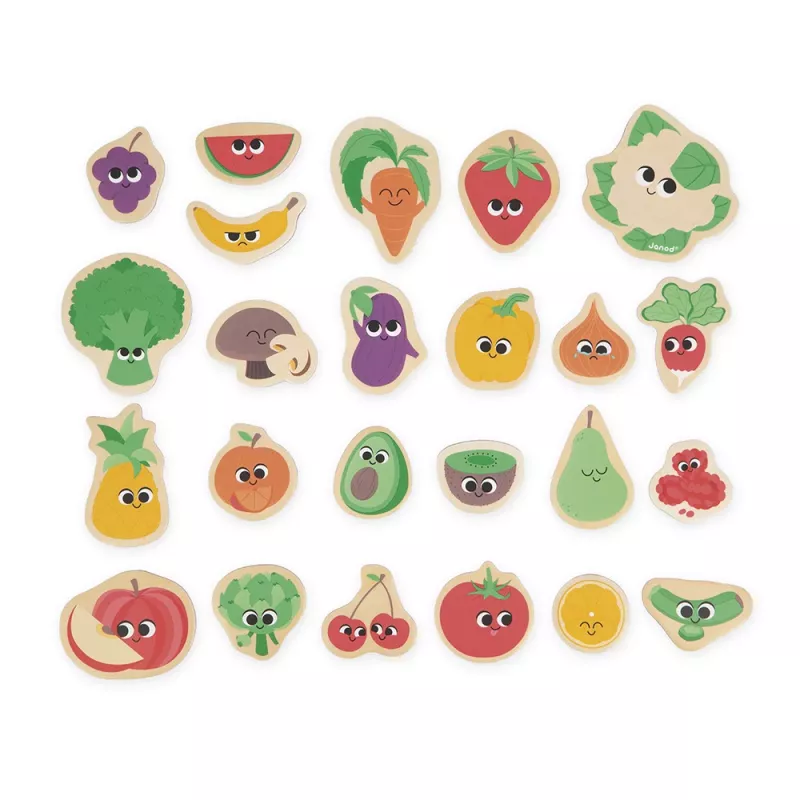 Janod Ímanes de Frutas e Legumes, Conjunto de 24 Peças
