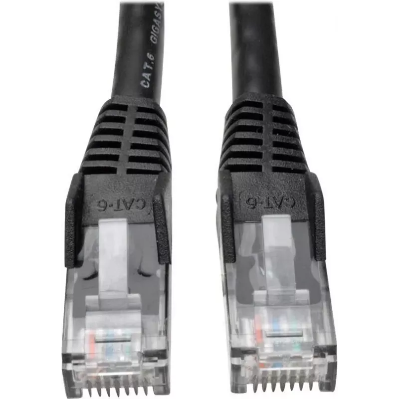 Tripp cabo de rede Cat6 Gigabit snagless moldado 25ft RJ45 M/M preto