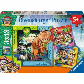 RAVENSBURGER Puzzle infantil PAW Patrol 3 Dino Movie (3 x 49 peças)