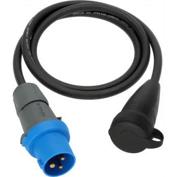 Cabo adaptador CEE Brennenstuhl 230V 16A 1,5m conector fêmea Schuko IP44 preto/azul