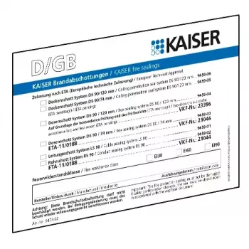 Kaiser Elektro conjunto de placas de identificação Schott DE/GB/FR/IT 9473-91
