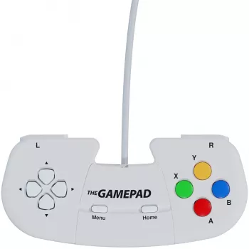 Retro Games The Gamepad White - Comando USB com fios para PC, Mac, ZX Spectrum, THEC64, THEA500 Mini - D-pad digital, 10 botões, cabo de 1,8 m