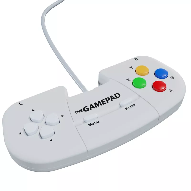 Retro Games The Gamepad White - Comando USB com fios para PC, Mac, ZX Spectrum, THEC64, THEA500 Mini - D-pad digital, 10 botões, cabo de 1,8 m