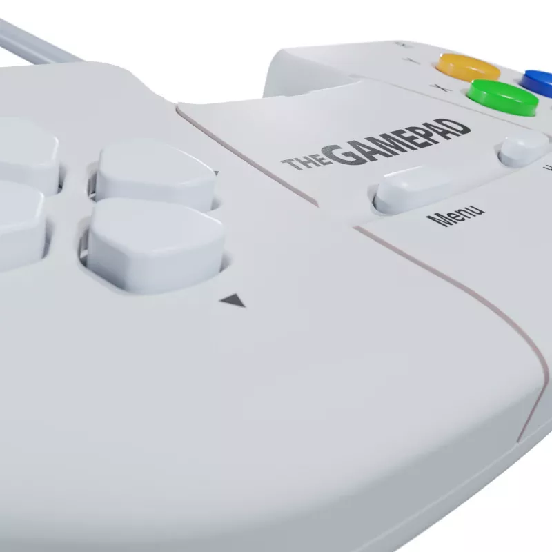 Retro Games The Gamepad White - Comando USB com fios para PC, Mac, ZX Spectrum, THEC64, THEA500 Mini - D-pad digital, 10 botões, cabo de 1,8 m