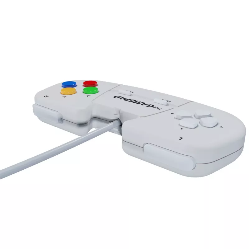 Retro Games The Gamepad White - Comando USB com fios para PC, Mac, ZX Spectrum, THEC64, THEA500 Mini - D-pad digital, 10 botões, cabo de 1,8 m