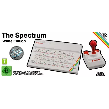 Retro Games The Spectrum White Edition - Consola ZX Spectrum HD com joystick e mais de 40 jogos pré-instalados