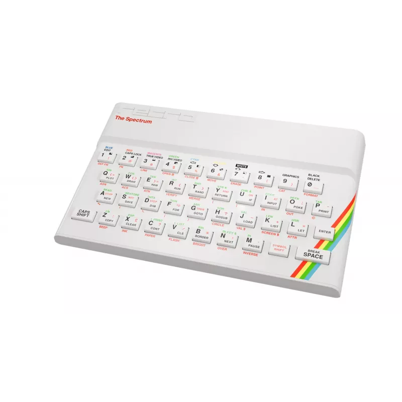 Retro Games The Spectrum White Edition - Consola ZX Spectrum HD com joystick e mais de 40 jogos pré-instalados