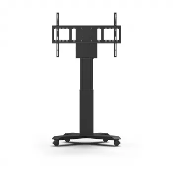 Kindermann DisplayLift² Mobile X-Fuss Carrinho de TV elétrico motorizado para ecrãs 42-98 polegadas, capacidade de carga 150 kg, preto/prateado