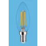 LED Retrofit E14 Vela Transparente 4-5W Branco Quente Regulável SYNERGY21