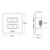 MIBOXER ESW2B Interruptor inteligente 2 canais Comando LED com WiFi e sensor de movimento 2,4 GHz e dimmer