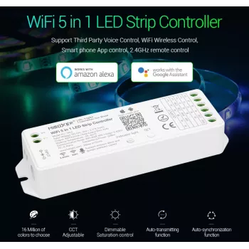 MIBOXER WL5 Controlador LED 5in1 RGB+CCT DC12-24V WiFi 2.4G Alexa