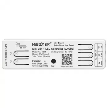 Controlador LED Miboxer MR2 Mini 2 em 1 cor única/branco duplo 2,4GHz RF