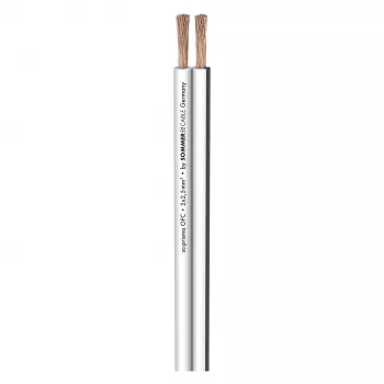 Cabo de altifalante Sommer Cable SC-Prisma, 2 x 2,50 mm², PVC 9,1 x 4,3 mm, branco (401-0250-WS)