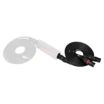 Cabo adaptador DMX Sommer Cable SC-Peacock MKII, 2 x 0,22 mm², ficha XLR macho 3 pinos para conector XLR fêmea 5 pinos, HICON, preto, 5 m (PCGU-0500-SW)