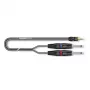Cabo split estéreo Sommer Cable SC-Onyx 2025 MKII, 2 x 1 x 0,25 mm², ficha mini jack estéreo de 3,5 mm para 2x fichas jack mono de 6,3 mm, HICON, preto, 2,5 m (ON1W-0250-SW)