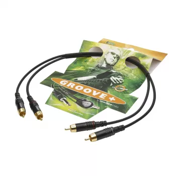 Cabo RCA estéreo Sommer Cable SC-Onyx 2025 MKII, não balanceado, 2 x 1 x 0,25 mm², 2x fichas RCA para 2x fichas RCA, HICON, preto, 2,5 m (ON81-0250-SW)