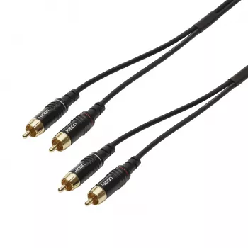 Cabo RCA estéreo Sommer Cable SC-Onyx 2025 MKII, não balanceado, 2 x 1 x 0,25 mm², 2x fichas RCA para 2x fichas RCA, HICON, preto, 5 m (ON81-0500-SW)