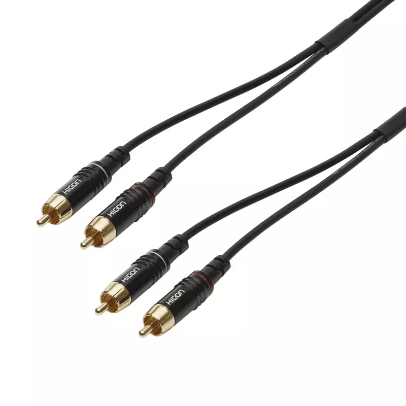Cabo RCA estéreo Sommer Cable SC-Onyx 2025 MKII, não balanceado, 2 x 1 x 0,25 mm², 2x fichas RCA para 2x fichas RCA, HICON, preto, 5 m (ON81-0500-SW)