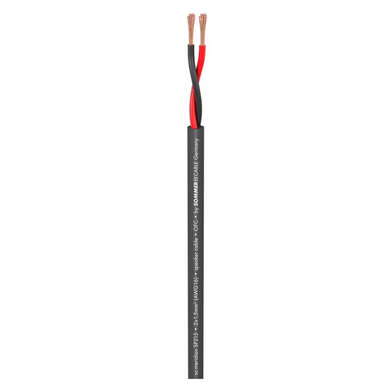 Cabo de altifalante Sommer Cable Meridian Mobile SP215 2 x 1,5 mm² PVC preto (venda ao metro)