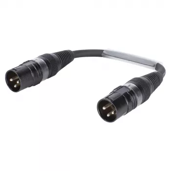 Cabo adaptador Sommer Cable, ficha XLR 3 pólos macho para ficha XLR 3 pólos macho, HICON, preto, 0,15 m (SGHWU0015-SW)