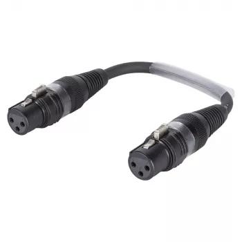 Cabo adaptador Sommer Cable, conector fêmea XLR 3 pólos para conector fêmea XLR 3 pólos, HICON, preto, 0,15 m (SGHZU0015-SW)