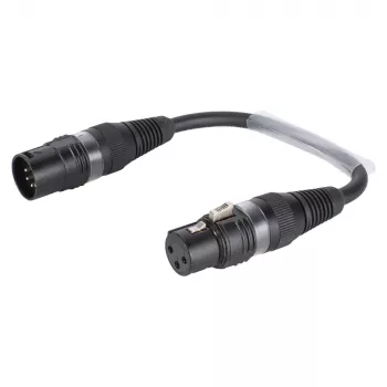 Cabo adaptador Sommer Cable, conector fêmea XLR 3 pólos para ficha XLR 5 pólos macho, preto, 0,15 m (B2FAU0015-SW)