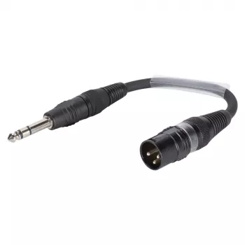 Cabo adaptador Sommer Cable, ficha jack estéreo 6,3 mm macho para ficha XLR 3 pólos macho, preto, 0,15 m (SGFDU0015-SW)