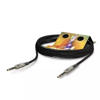 Cabo de patch/insert Sommer Cable Stage 22 Highflex, 2 x 0,22 mm², ficha jack estéreo de 6,3 mm para ficha jack estéreo de 6,3 mm, HICON, preto, 2,5 m (SG2S-0250-SW)