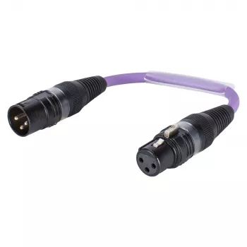 Cabo adaptador Sommer Cable, ficha XLR de 3 pinos para conector fêmea XLR de 3 pinos, violeta, 0,15 m (SGHXU0015-VI)