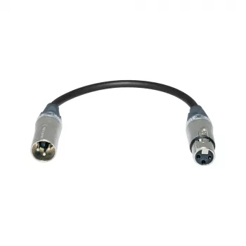 Cabo adaptador Sommer Cable, ficha XLR de 3 pinos para conector fêmea XLR de 3 pinos, NEUTRIK, cinzento, 0,2 m (SGZ9-20-200-0020)