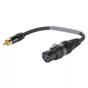 Cabo adaptador Sommer Cable, ficha RCA para conector fêmea XLR de 3 pinos, preto, 0,15 m (TRH8U0015-SW)