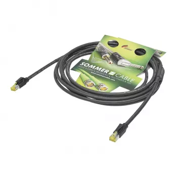 Cabo de rede Sommer Cable SC-Mercator CAT.7 PUR, 8 x 0,14 mm², RJ45 para RJ45, HIROSE, preto, 5 m (P7HS-0500-SW)