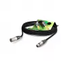 Cabo de microfone Sommer Cable SC-Primus, 2 x 0,50 mm², conector fêmea XLR 3 pólos para ficha XLR 3 pólos, NEUTRIK, preto, 15 m (PRMFU1500-SW)