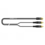 Cabo adaptador de áudio Sommer Cable SC-Onyx 2008, 2 x 1 x 0,08 mm², 2 fichas RCA para conector fêmea mini jack estéreo de 3,5 mm, HICON, preto, 2,5 m (O84W-0250-SW)