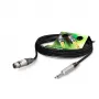 Cabo de microfone Sommer Cable Stage 22 Highflex, 2 x 0,22 mm², conector fêmea XLR 3 pólos para ficha jack mono de 6,3 mm, NEUTRIK, preto, 5 m (SG79-0500-SW)