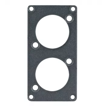 Painel frontal Sommer Cable SYPFB1-2D - Preto, 2 recortes de tamanho D para sistema SYP-1