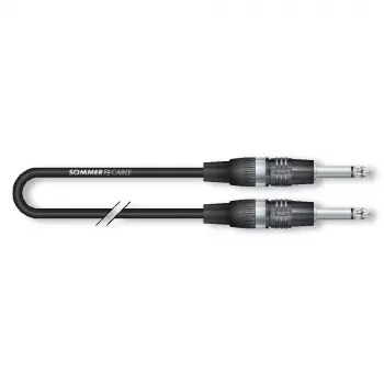 Cabo para instrumentos Sommer Cable Tricone MKII, 1 x 0,22 mm², ficha jack mono de 6,3 mm para ficha jack mono de 6,3 mm, HICON, preto, 3 m (TRWT-0300-SW)
