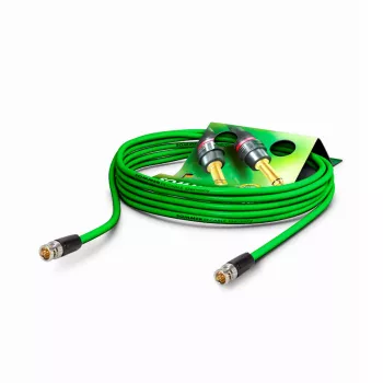 Cabo de vídeo patch Sommer Cable SC-Slimline (RCB) 75 Ω, ficha BNC para ficha BNC, NEUTRIK, verde, 0,3 m (SNGR-0030-GN-SW)