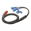 Cabo de distribuição de corrente Sommer Cable Titanex, ficha CEE 16A 5 pólos para 3x conector fêmea CEE 16A 3 pólos, H07RN-F 5 x 2,5 mm², MENNEKES, preto, 5 m (GSH4-525H0500)